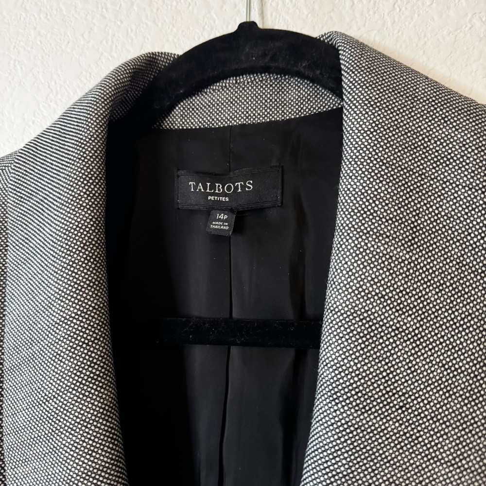 Talbots Gray Wool Blend One Button Closure Blazer… - image 6